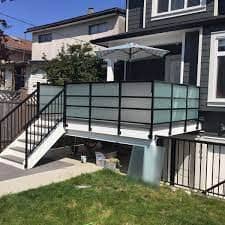 Frosted Glass Deck Railing